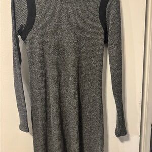 Casual Gray Long Sleeve Dress
